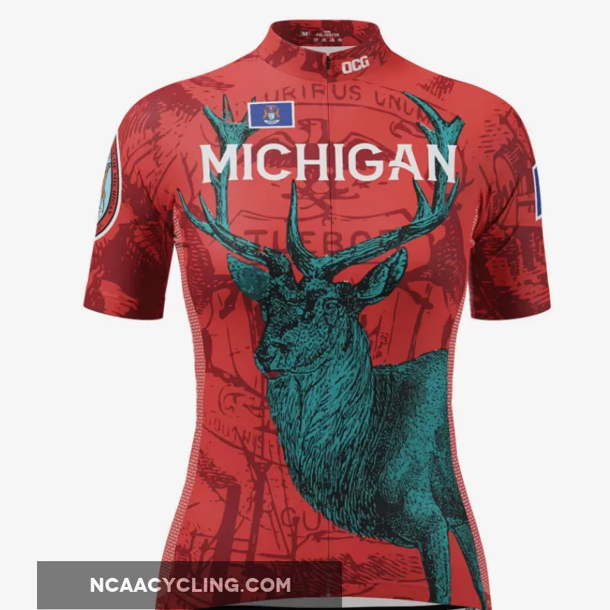 Women's Michigan US State Short Sleeve Cycling Jersey