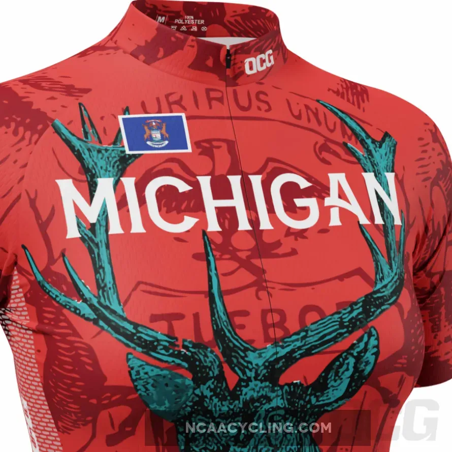 Women's Michigan US State Short Sleeve Cycling Jersey