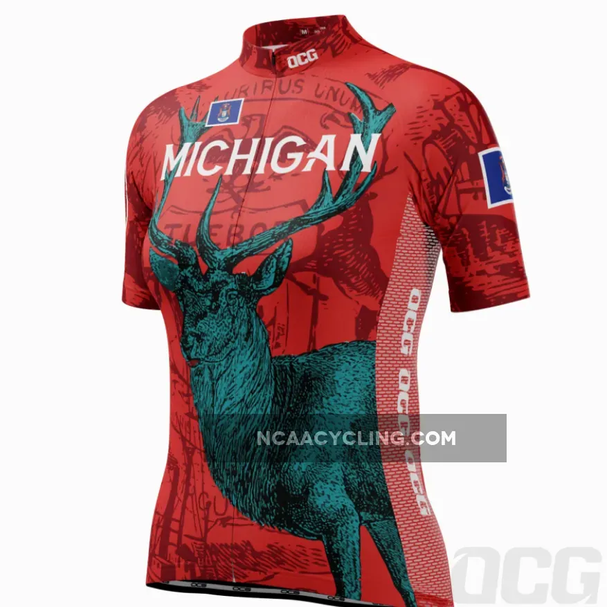 Women's Michigan US State Short Sleeve Cycling Jersey