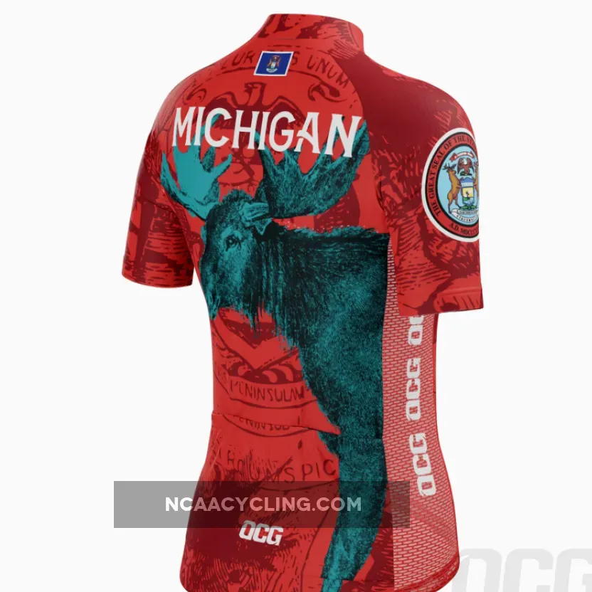 Women's Michigan US State Short Sleeve Cycling Jersey