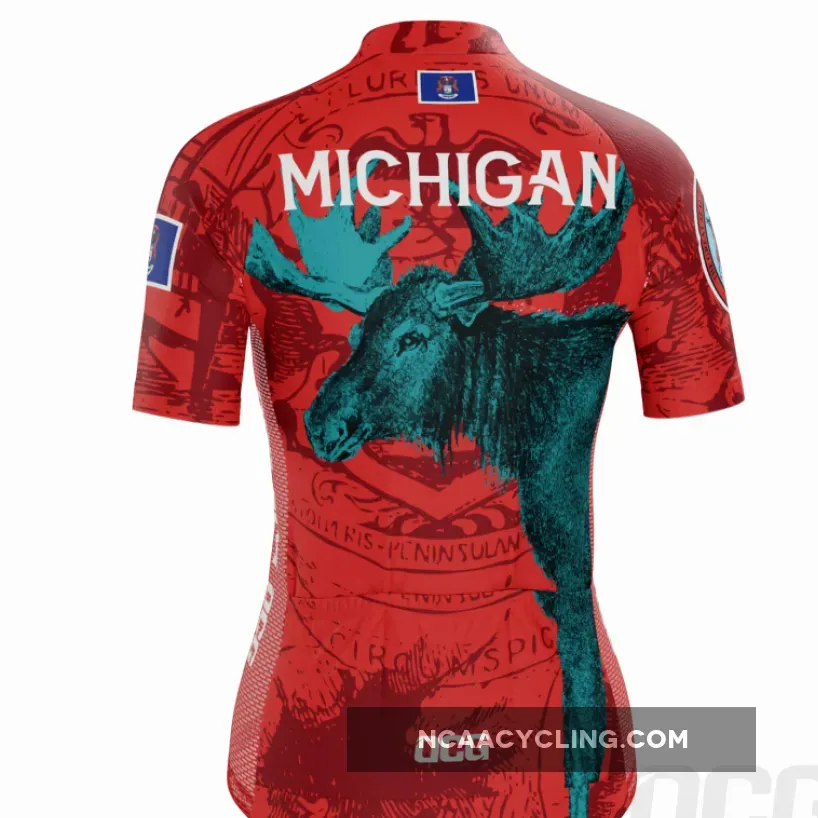 Women's Michigan US State Short Sleeve Cycling Jersey