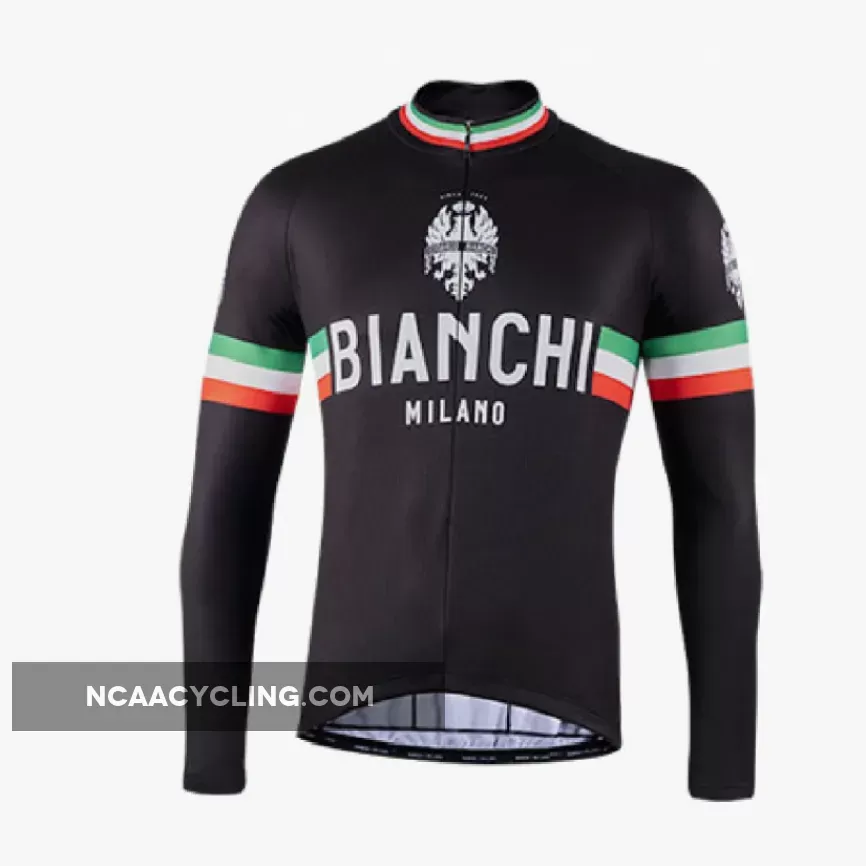 Bianchi Milano Storia Leggenda Long Sleeve Cycling Jerseys Black