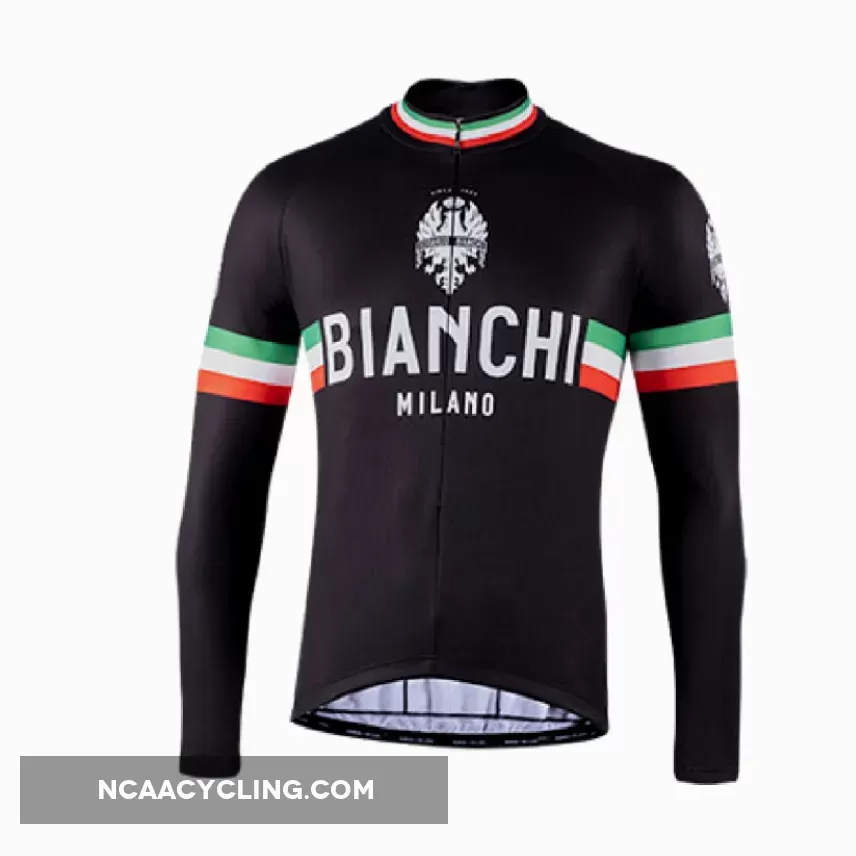 Bianchi Milano Storia Leggenda Long Sleeve Cycling Jerseys Black