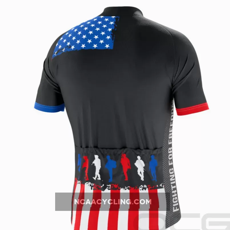 Men's Fight For Freedom USA Flag Short Sleeve Cycling Jersey