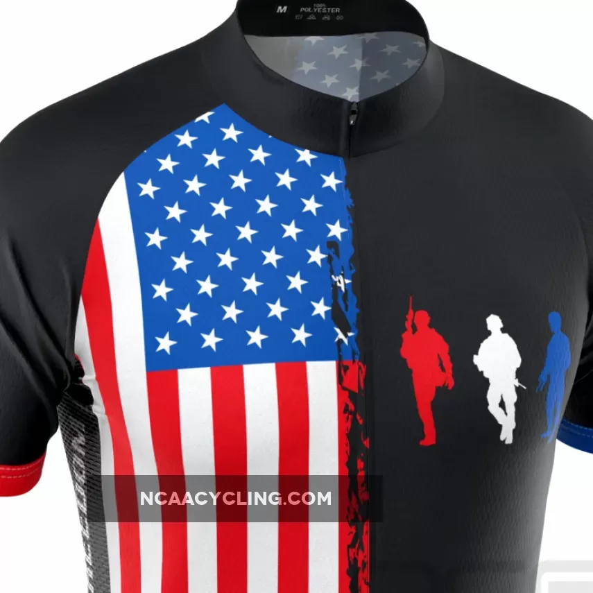 Men's Fight For Freedom USA Flag Short Sleeve Cycling Jersey