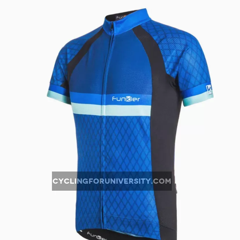FunKier Corazzano Full Zip Short Sleeve Men's Cycling Jersey Blue J805BU-2
