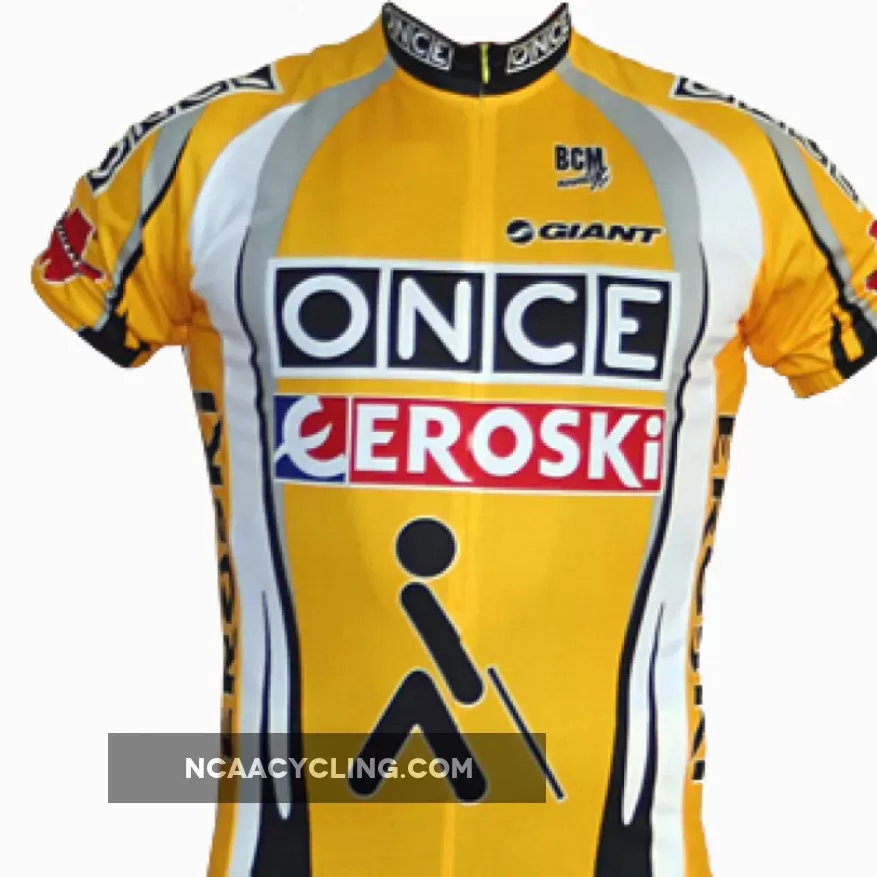 2001-2003 ONCE EROSKI vintage Unique Cool Short Sleeve cycling Jersey Yellow