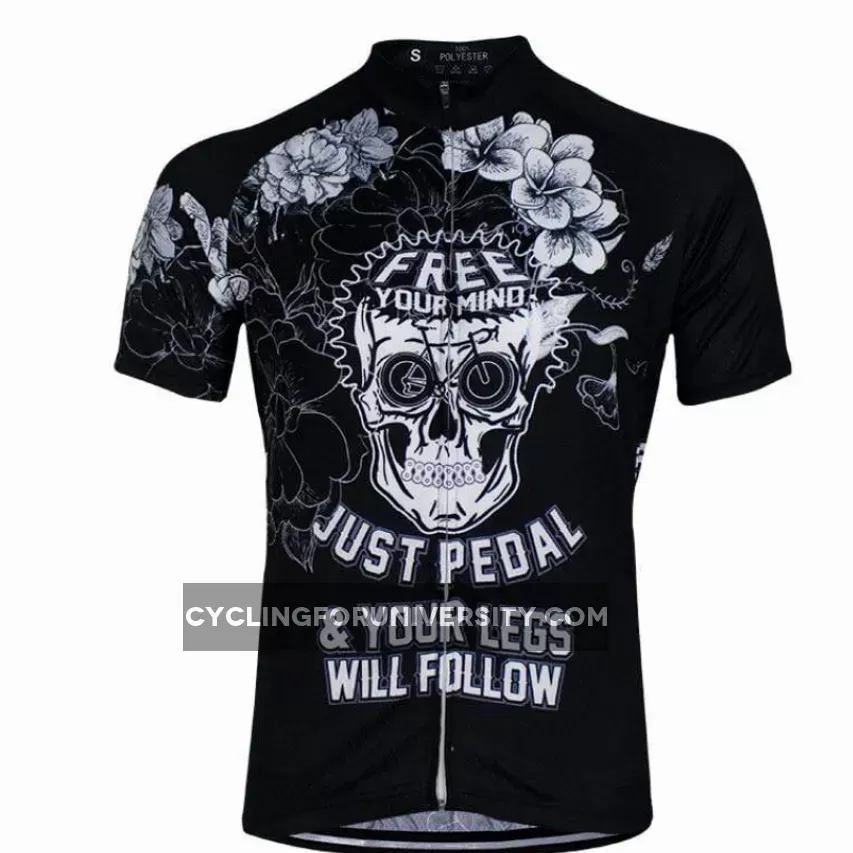 Men's Free Your Mind Just Pedal Black Cycling Jersey