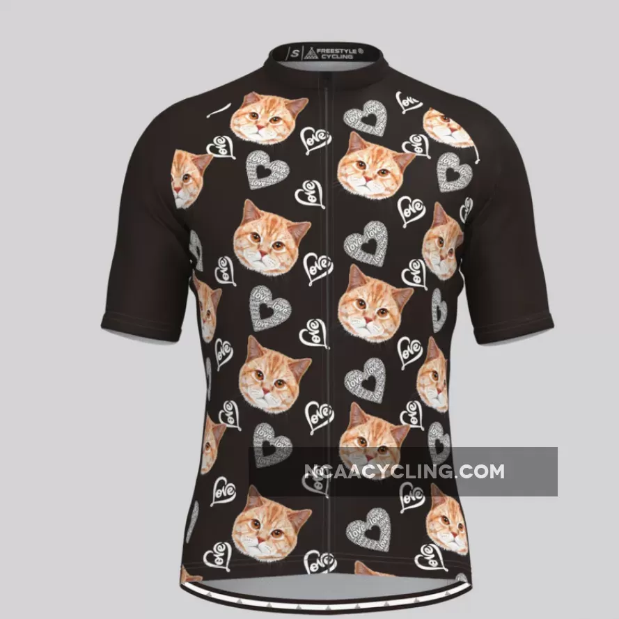 Custom Cat Face V4 Men's Jersey-Black Brand New