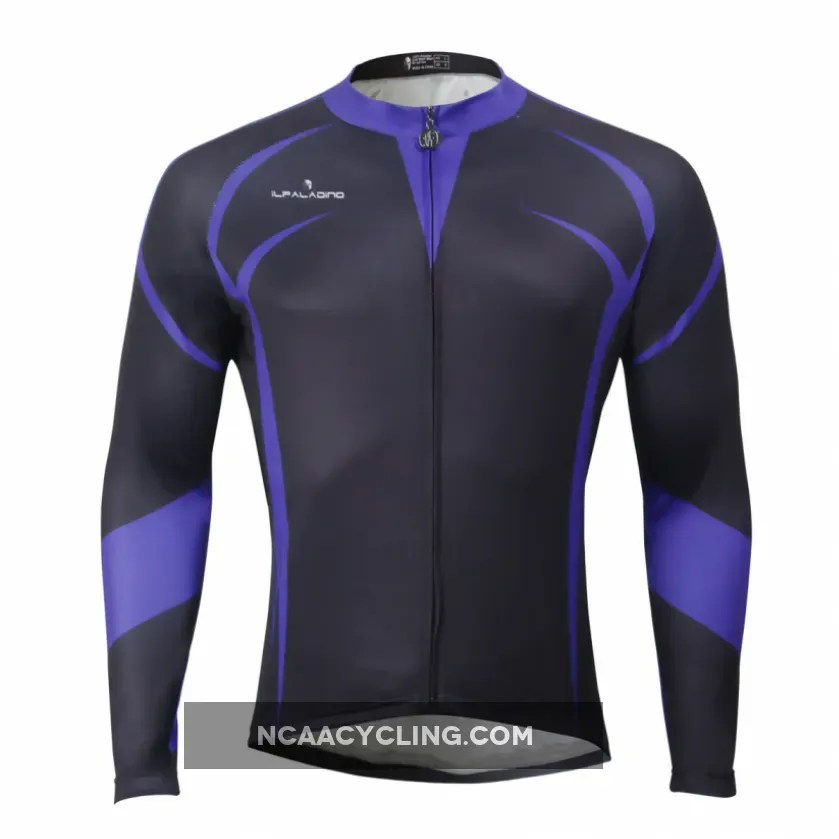 ILPALADINO Men's Black Long Sleeves Cycling Jersey Spring Autumn Exercise Bicycling Pro Cycle Clothing Racing Apparel Outdoor Sports Leisure Biking Shirts NO.764
