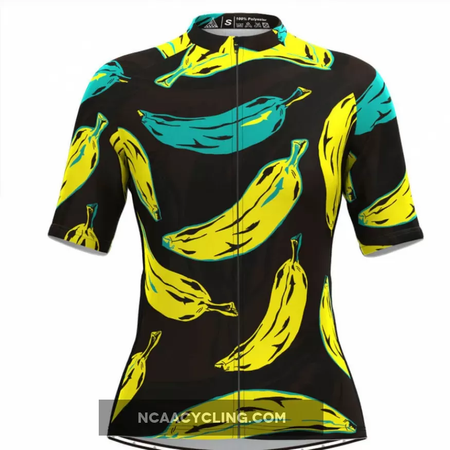 Women's Banana Graffiti Print Cycling Jersey Restock
