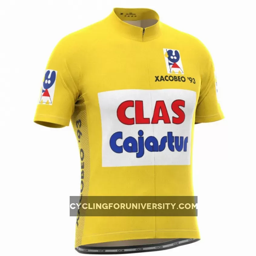 Men's Retro 1992 Clas-Cajastur Short Sleeve Cycling Jersey