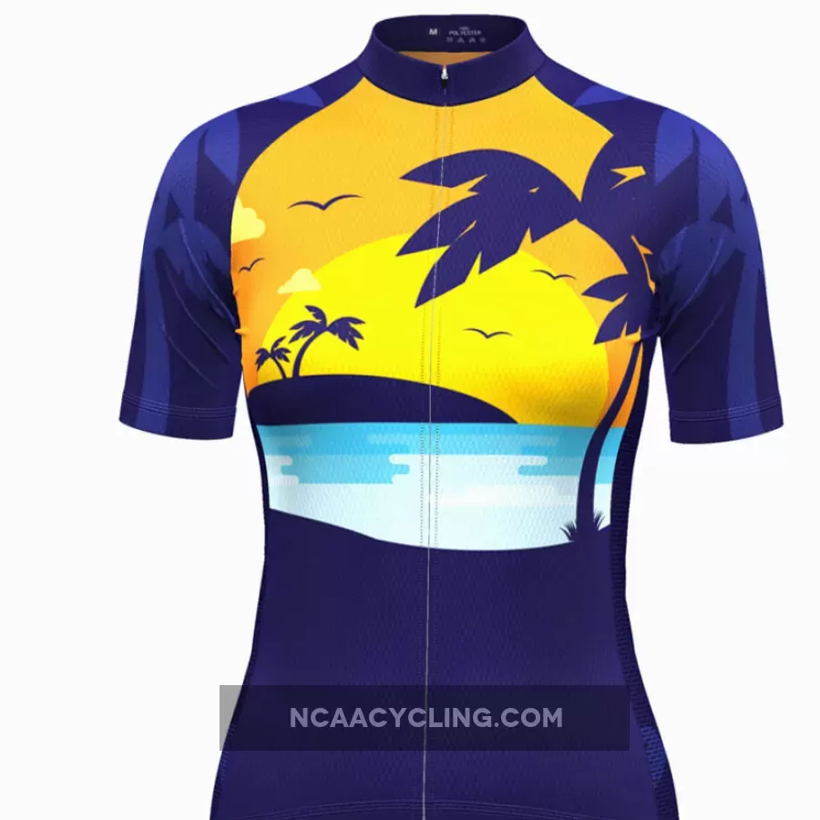 Women's Tropical Paradise Palm Tree Sunset Cycling Jersey