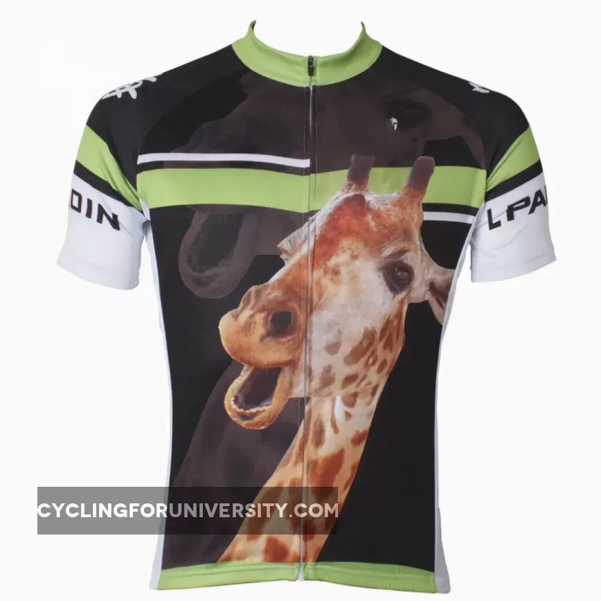 Giraffe Animal Men's Short-Sleeve Green&Black Cycling Jersey Bicycling Shirts Summer NO.562