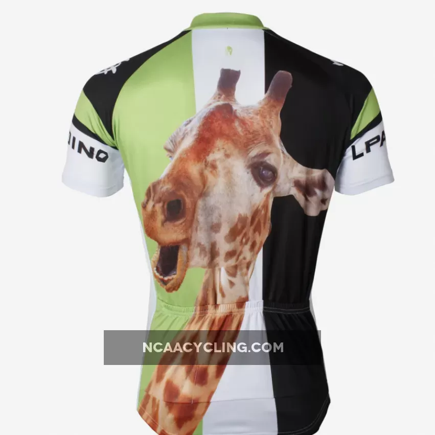 Giraffe Animal Men's Short-Sleeve Green&Black Cycling Jersey Bicycling Shirts Summer NO.562