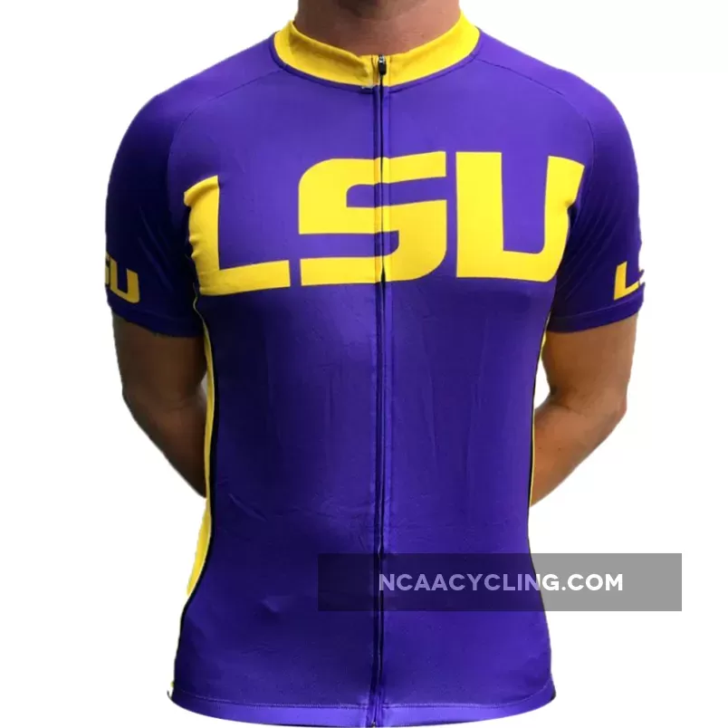 NCAA LSU Louisiana State University Tigers Short Sleeve Cycling Jerseys