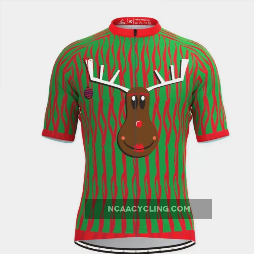Ugly Christmas Sweater Themed Cycling Jersey-XMAS Elk