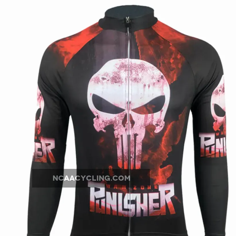 Punisher Mens Long Sleeve Men's Cycling Jersey For Sale