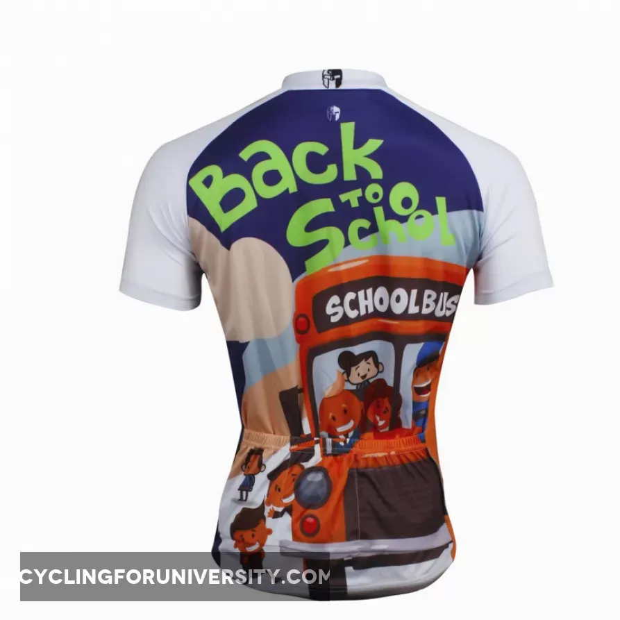 Ilpaladino School Bus Breathable Cycling Jersey Men's Short-Sleeve Sport Bicycling Shirts Summer Exercise Bicycling Pro Cycle Clothing Racing Apparel Outdoor Sports Leisure Biking Shirts Quick Dry Wear NO.635