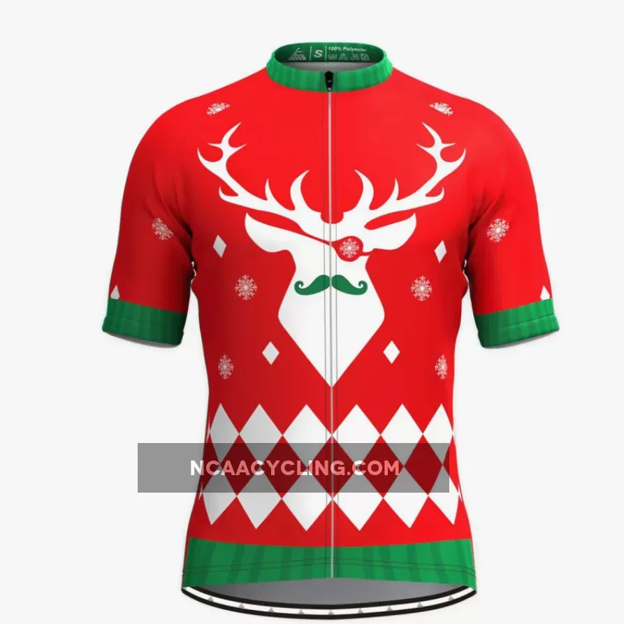 Ugly Christmas Sweater Elk Cycling Jersey Red Outlet