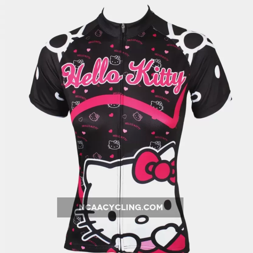 HELLO KITTY Princess Women's Top Cycling Jersey T-shirt Summer Black Kit NO.538