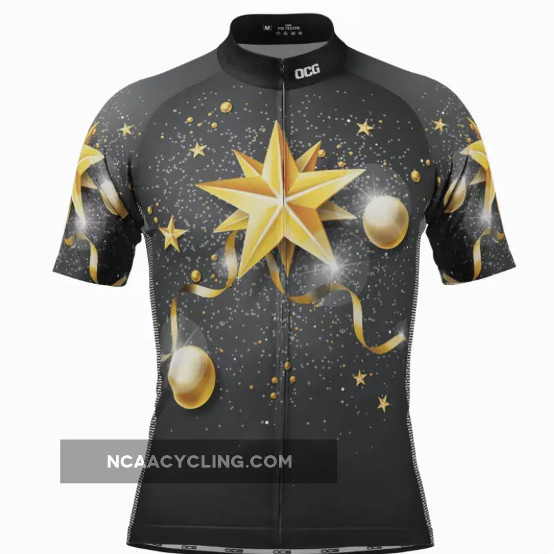 Men's Christmas Star Short Sleeve Cycling Jersey Brand New