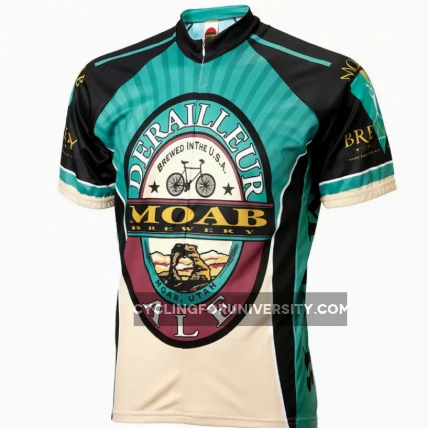 Moab Brewery Derailleur Ale beer Men's Full Zip Short Sleeve Cycling Jersey