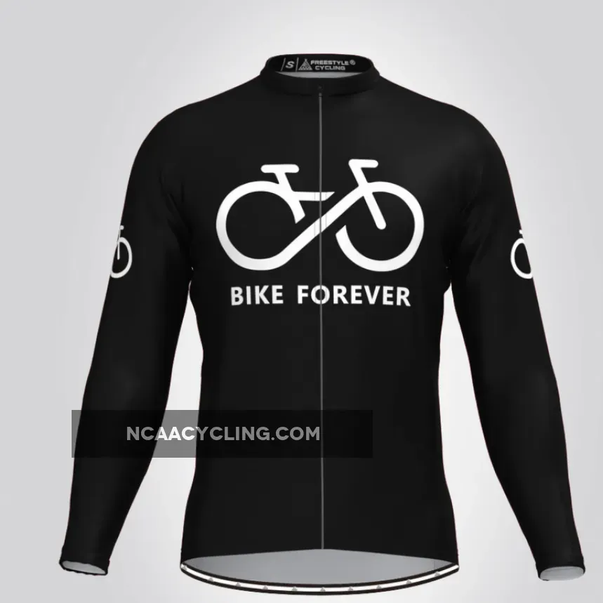 Men's Bike Forever LS Cycling Jersey - Black Outlet