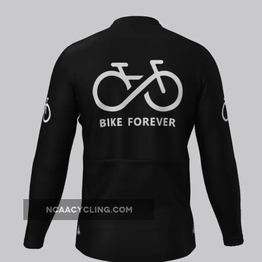 Men's Bike Forever LS Cycling Jersey - Black Outlet