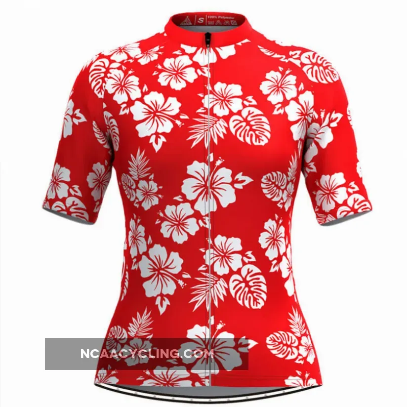 Women's Hawaiian Cycling Jersey - Red Outlet