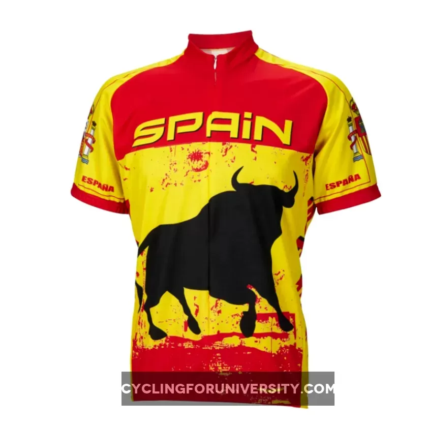 Spain Bull Power Short sleeve Half zip men's cycling jersey Spain Cycling Jersey