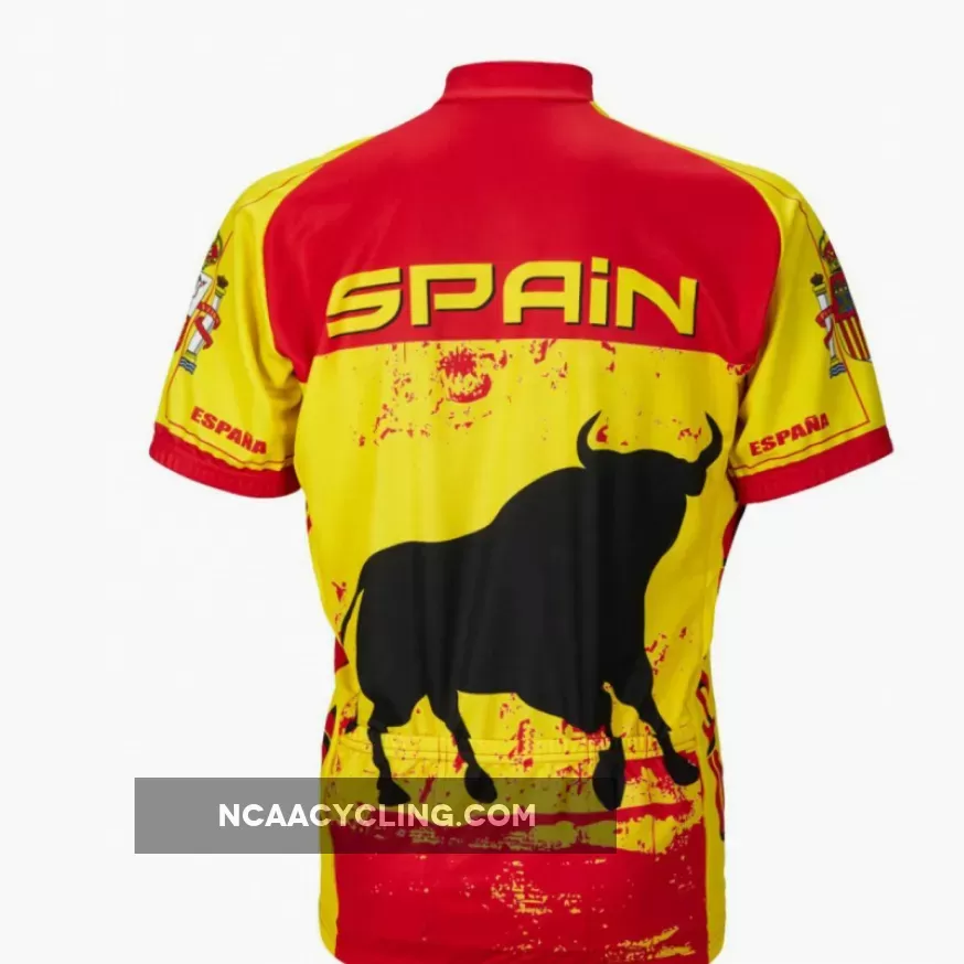 Spain Bull Power Short sleeve Half zip men's cycling jersey / Spain Cycling Jersey