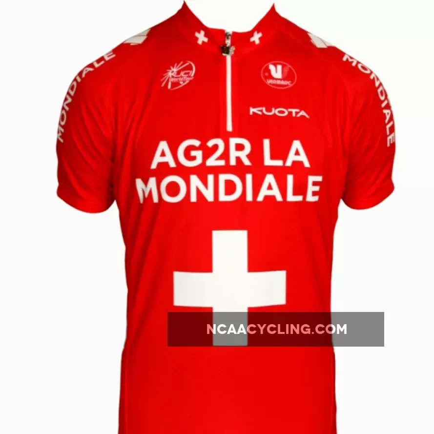 AG2R LA MONDIALE Schweizer Meister 2010-2011 Vermarc Radsport-Profi-Team Short sleeve Cycling jersey