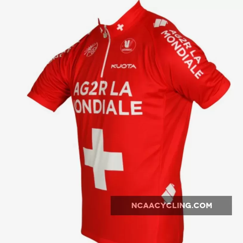 AG2R LA MONDIALE Schweizer Meister 2010-2011 Vermarc Radsport-Profi-Team Short sleeve Cycling jersey