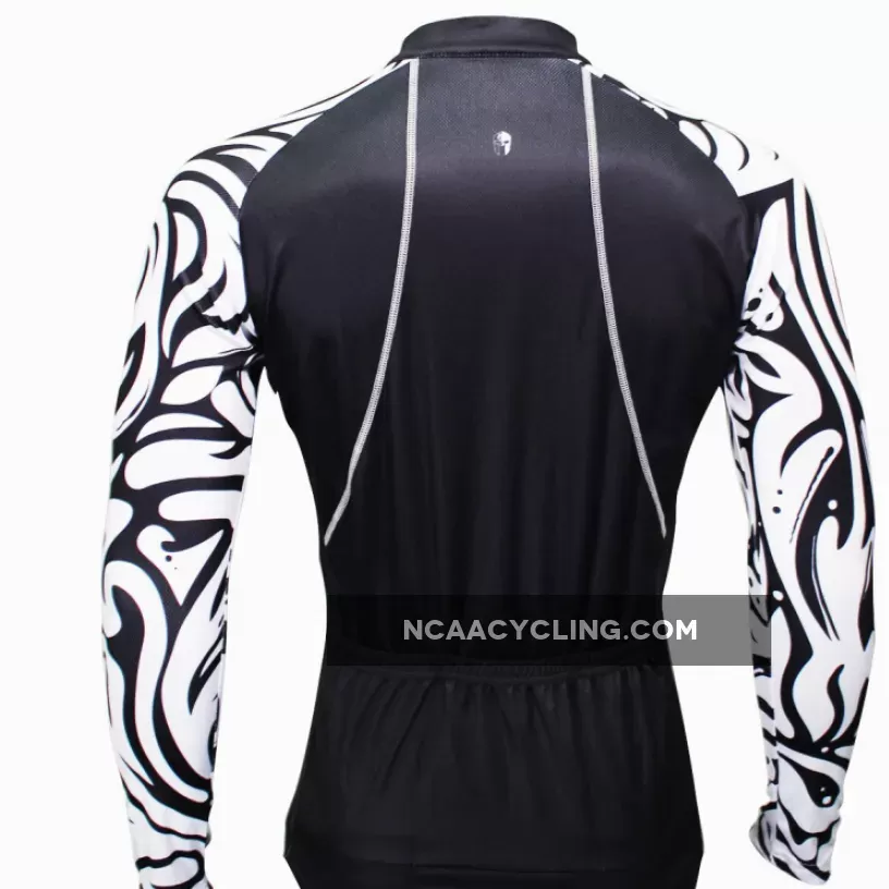 Sale Men's Long-sleeved Cycling Jersey for Winter Zebra Pattern Black Cycling Jersey Cycling Clothing Apparel Outdoor Sports Gear Leisure Biking Shirt (velvet) NO.371