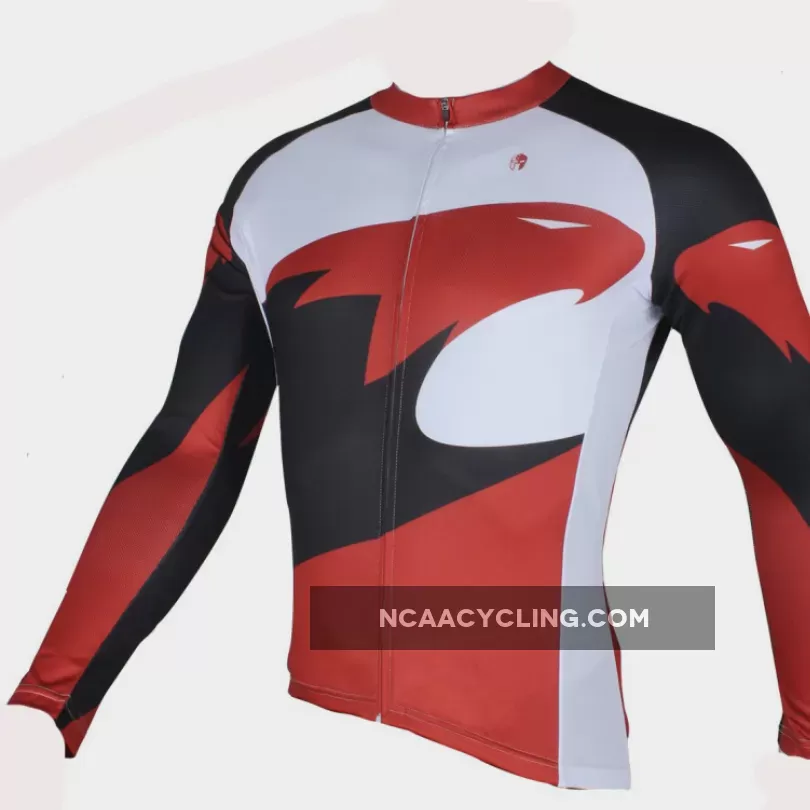 Hot Sale Outdoor Cycling Clothing White and Red Cycling Jersey Wholesale Men's Long-sleeved Jersey for Spring and Summer Red,Black and White Bike Jersey NO.172