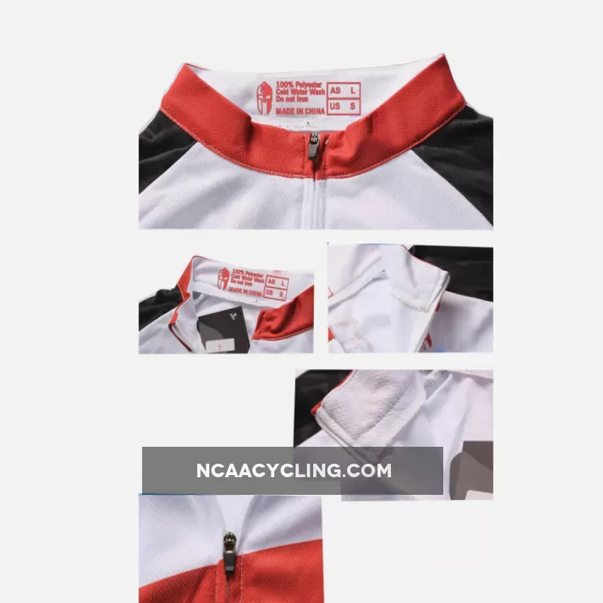 Hot Sale Outdoor Cycling Clothing White and Red Cycling Jersey Wholesale Men's Long-sleeved Jersey for Spring and Summer Red,Black and White Bike Jersey NO.172
