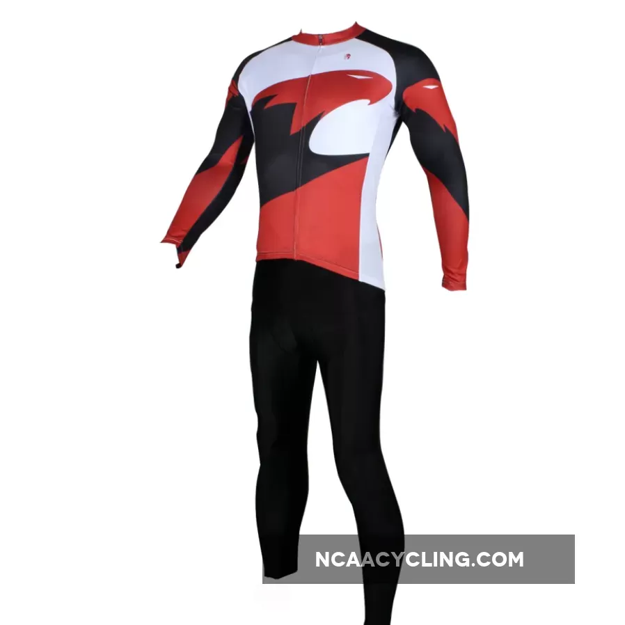 Hot Sale Outdoor Cycling Clothing White and Red Cycling Jersey Wholesale Men's Long-sleeved Jersey for Spring and Summer Red,Black and White Bike Jersey NO.172