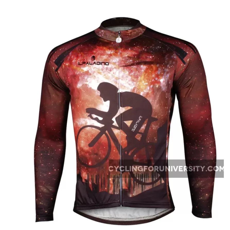 ILPARADINO Cyclist Starry Night Men's Long Sleeves Cycling Jacket Bicycling Apparel Outdoor Sports Leisure Biking Shirt Jersey/Suit NO.722