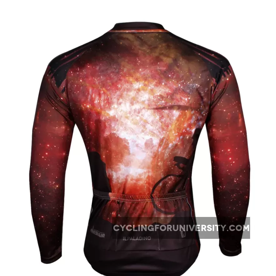 ILPARADINO Cyclist Starry Night Men's Long Sleeves Cycling Jacket Bicycling Apparel Outdoor Sports Leisure Biking Shirt Jersey/Suit NO.722