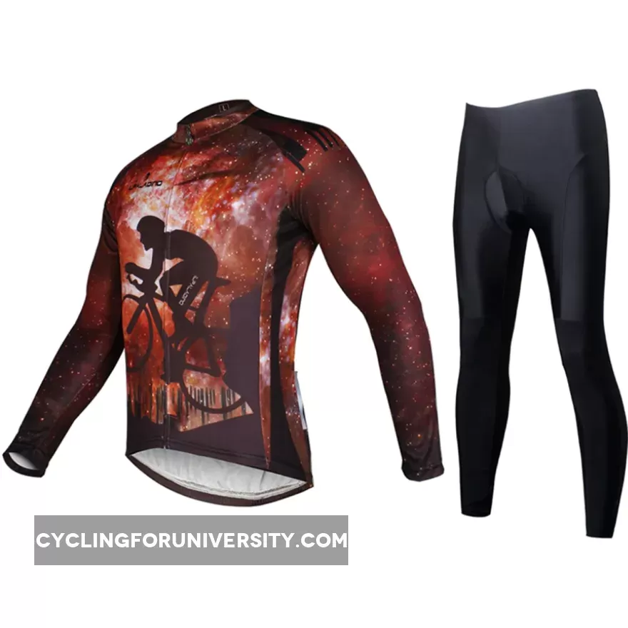ILPARADINO Cyclist Starry Night Men's Long Sleeves Cycling Jacket Bicycling Apparel Outdoor Sports Leisure Biking Shirt Jersey/Suit NO.722