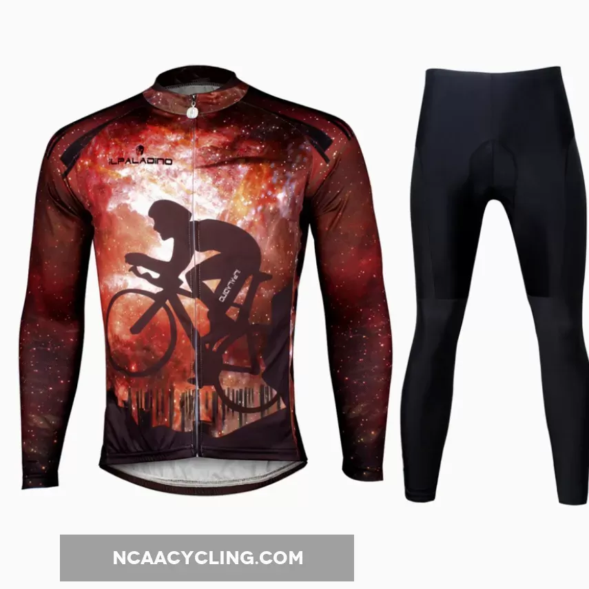 ILPARADINO Cyclist Starry Night Men's Long Sleeves Cycling Jacket Bicycling Apparel Outdoor Sports Leisure Biking Shirt Jersey/Suit NO.722