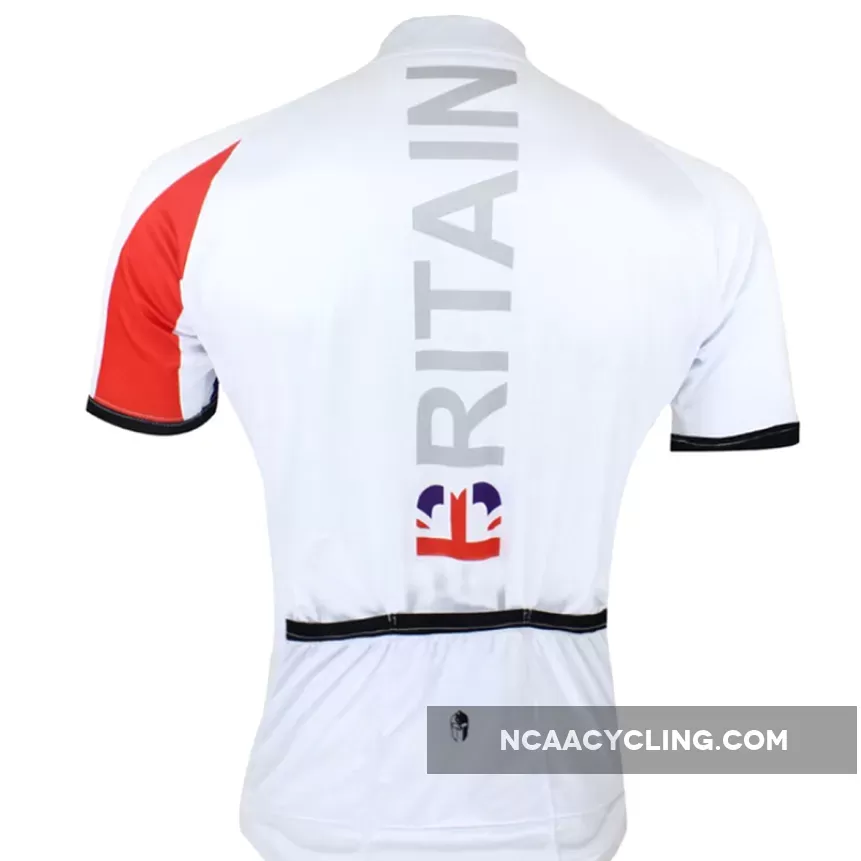 Ilpaladino UK Britain Simple White Men's Breathable Quick Dry Short-Sleeve Cycling Jersey Bicycling Shirts Summer Apparel Outdoor Sports Gear Leisure Biking T-shirt Upper Wear NO.051