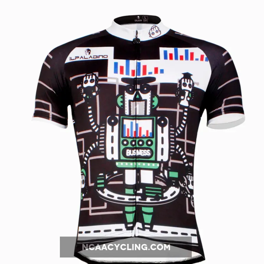 Men's Cycling Crazy Robot Pattern Bike Shirt Summer Short Sleeve NO.747