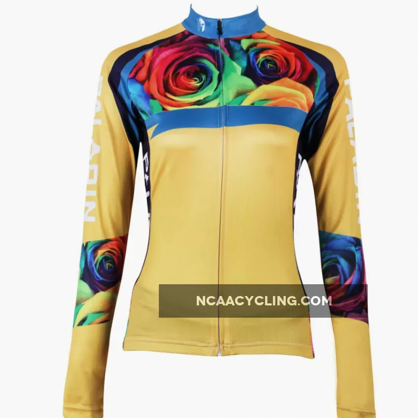 Ilpaladino Romantic Roses Women's Long-Sleeve/Short-sleeve Cycling Jersey/Suit Spring Autumn Exercise Bicycling Pro Cycle Clothing Racing Apparel Outdoor Sports Leisure Biking Shirts Breathable Sports Clothes NO.223