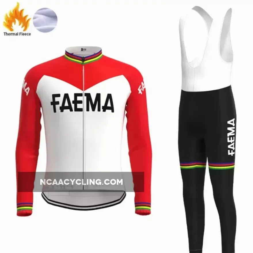 FAEMA Vintage Cycling Set Thermal Fleece Winter For Sale