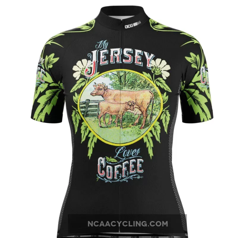 Women's My Jersey Loves Coffee Short Sleeve Cycling Jersey / Coffee Cycling Jersey
