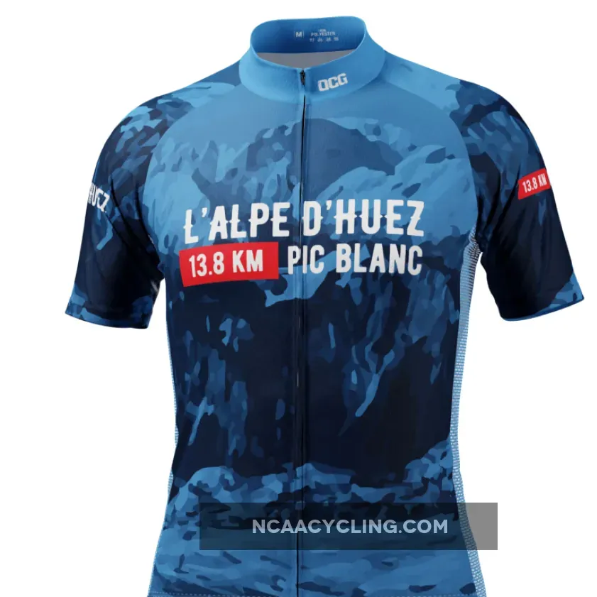 Men's L'Alpe d'Huez Epic Climbs Short Sleeve Cycling Jersey #Alpe D Huez Cycling Climb