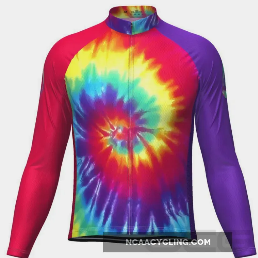Men's Tie Dye Long Sleeve Cycling Jersey Brand New