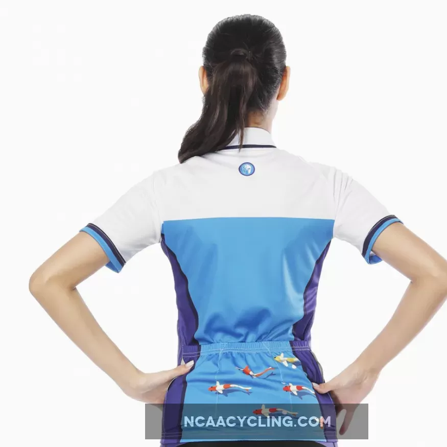 Sea and Fish White Blue Purple Women's Cycling Short-sleeve Bike Jersey/Kit T-shirt Summer Spring Road Bike Wear Mountain Bike MTB Clothes Sports Apparel Top / Suit NO. 796